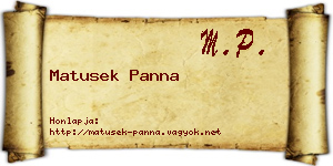 Matusek Panna névjegykártya